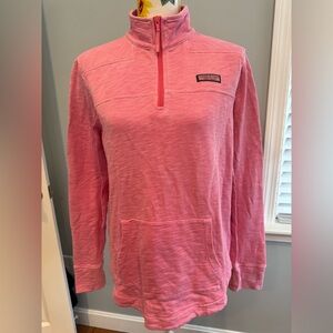 Vineyard Vines Pink Quarter Zip Cotton Sweater Size M